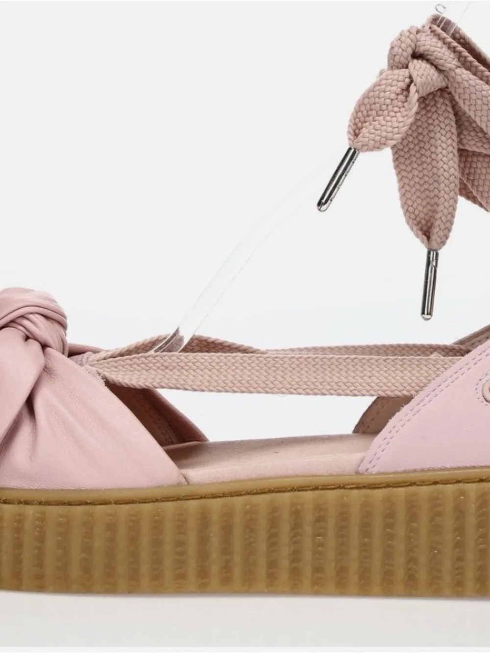Women’s Fenty Puma x Rihanna Creeper Pink Ballet Lace-Up Platform Sandals